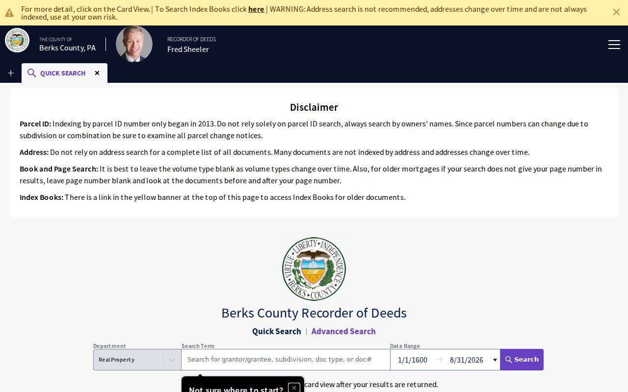 Spring Township residents directory recorder quick search