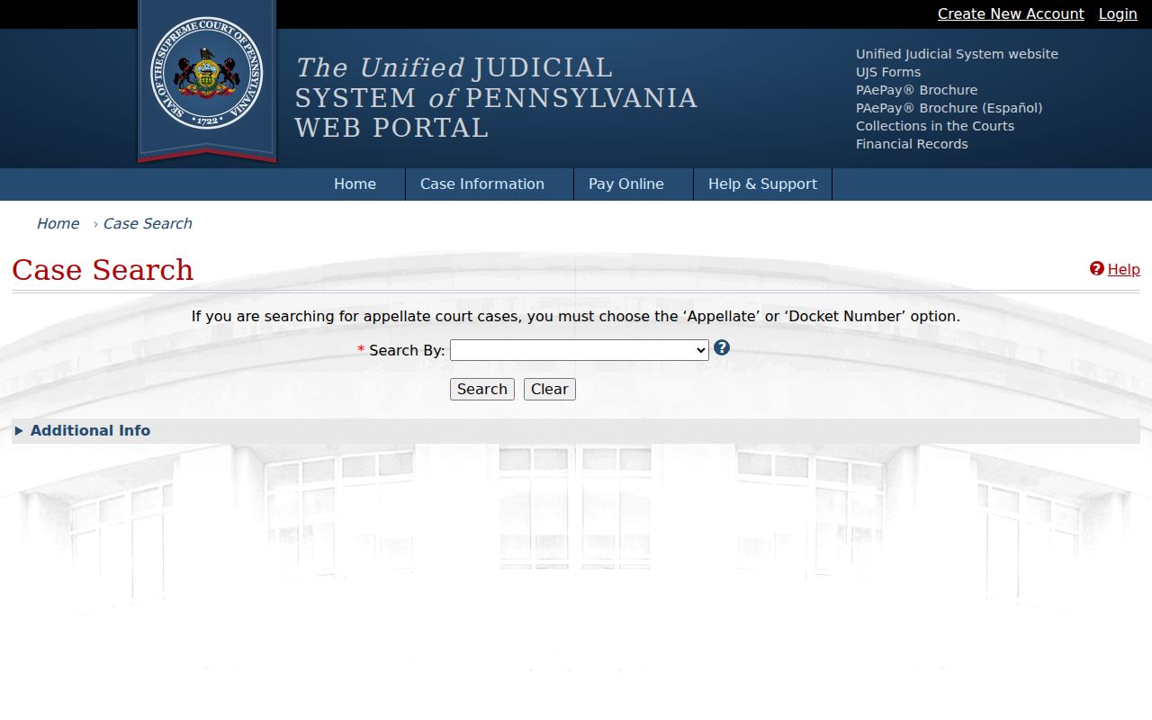 Spring Township resident lookup through Pennsylvania UJS Case Search