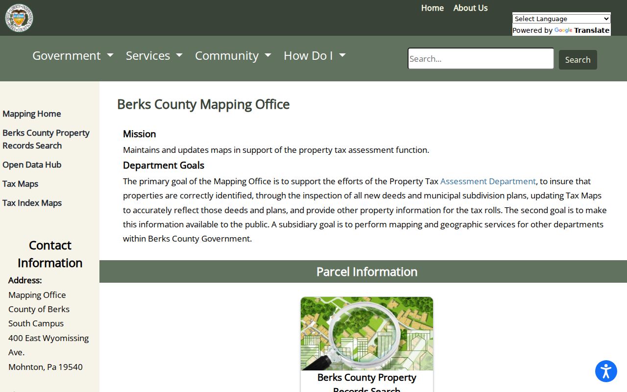 Spring Township street directory Berks Mapping GIS resources